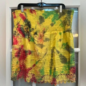 Lane Bryant Strapless Stretchy Tie Dye Crochet Tube Top Plus Size 18/20